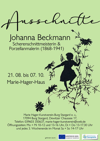 Ausschnitte – Ausstellung zu Johanna Beckmann, Scherenschnittmeisterin und Porzellanmalerin (1868-1941)